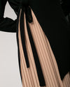 Side Wrap Pleated Abaya Beige C113