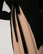 Side Wrap Pleated Abaya Beige C113