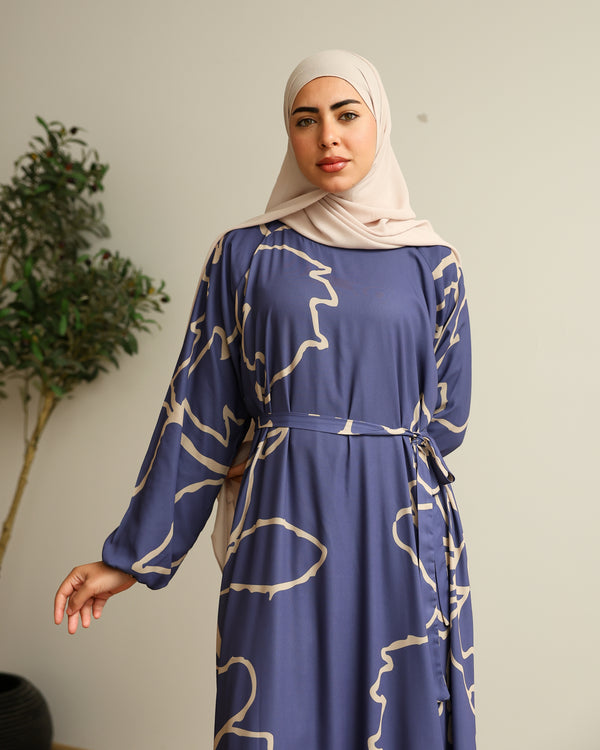 Printed Maxi Dress Blue Navy C282