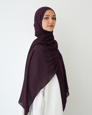 Soft Cotton Chiffon Scarf Burgundy