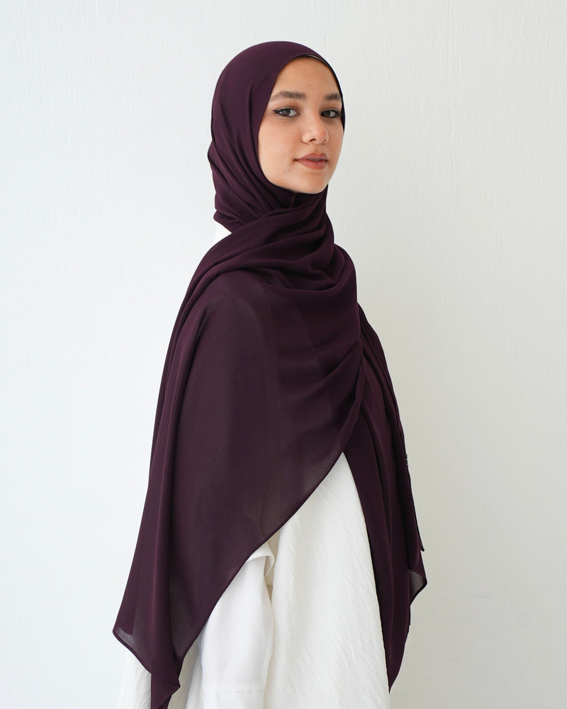 Soft Cotton Chiffon Scarf Burgundy