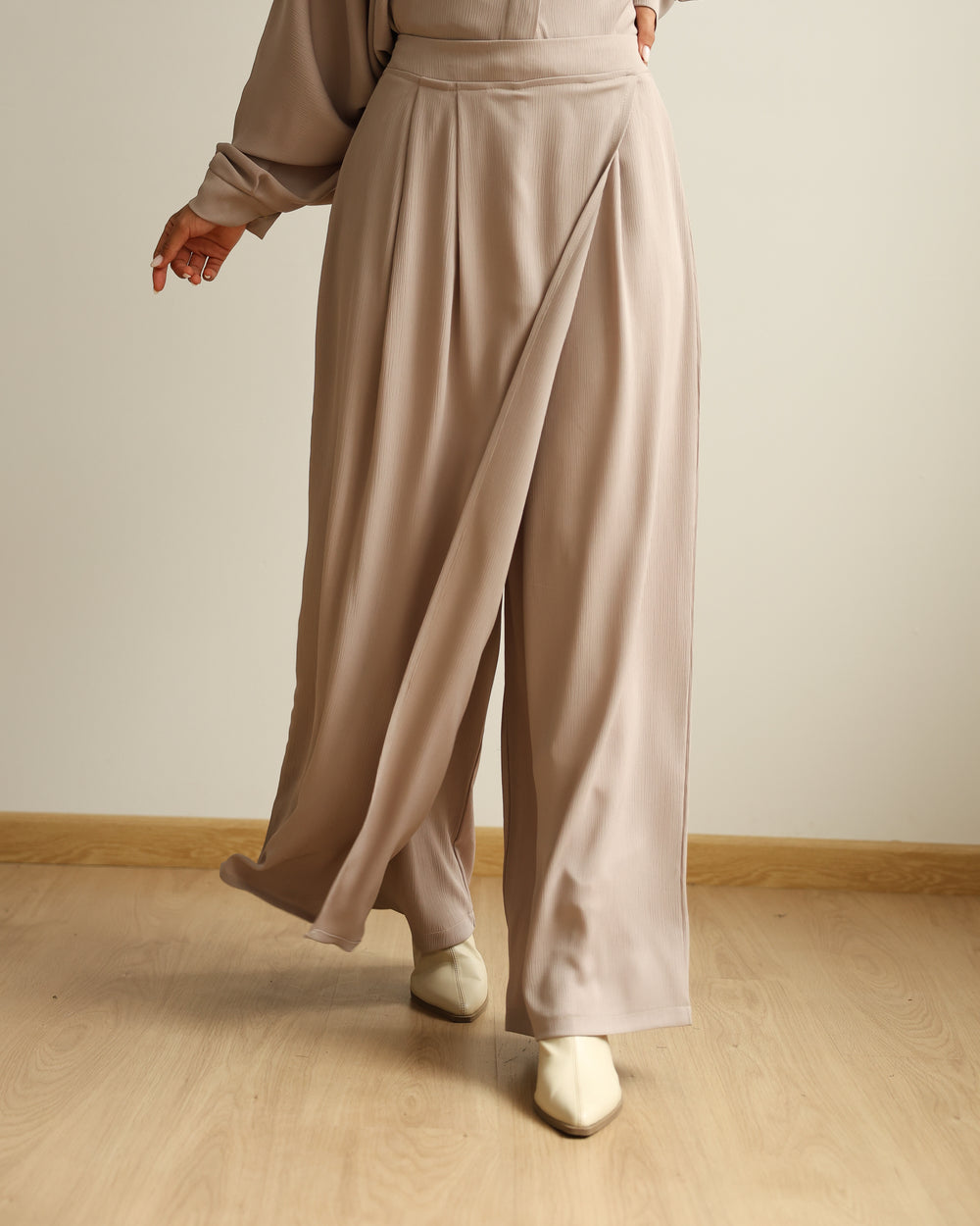Wrap Skirt Pants Beige C284