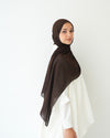 Soft Cotton Chiffon Scarf Dark Brown