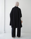 Over Sized Poncho and Pants Set Black C11063