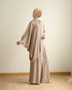 Asymmetric High Low Chemise Blouse Beige C1870