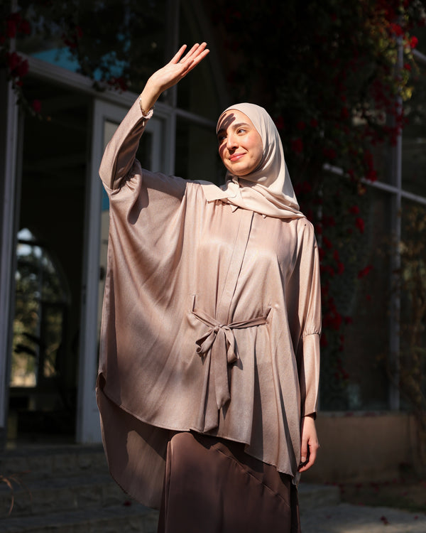 Shimmer Free Size Blouse Beige C2232