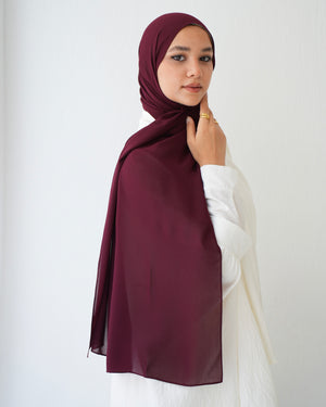 Soft Cotton Chiffon Scarf Maroon
