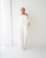 Over Sized Poncho and Pants Set Offwhite C11063