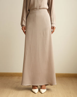 A-Line Maxi Skirt Beige C2310
