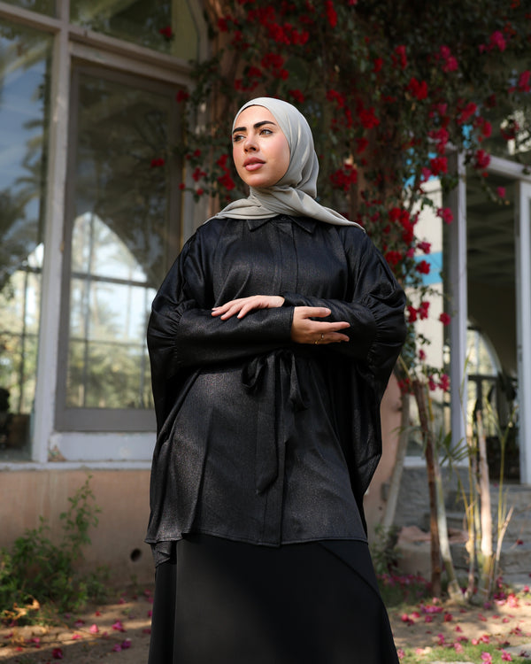Shimmer Free Size Blouse Black C2232