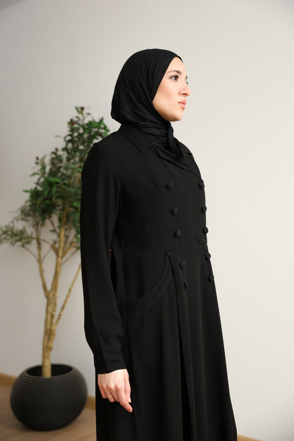 The Double-Breasted Tailored Abaya C72