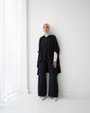 Over Sized Poncho and Pants Set Black C11063