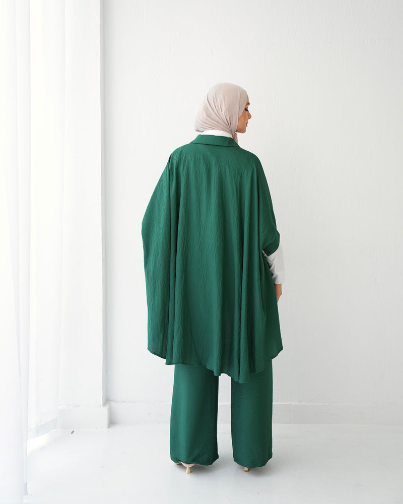 Over Sized Poncho and Pants Set Teal C11063
