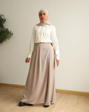 Wrap Skirt Pants Beige C284