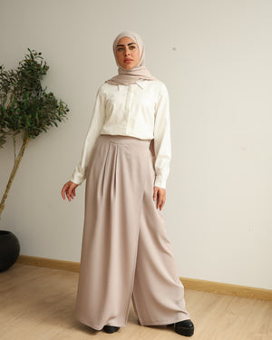 Wrap Skirt Pants Beige C284