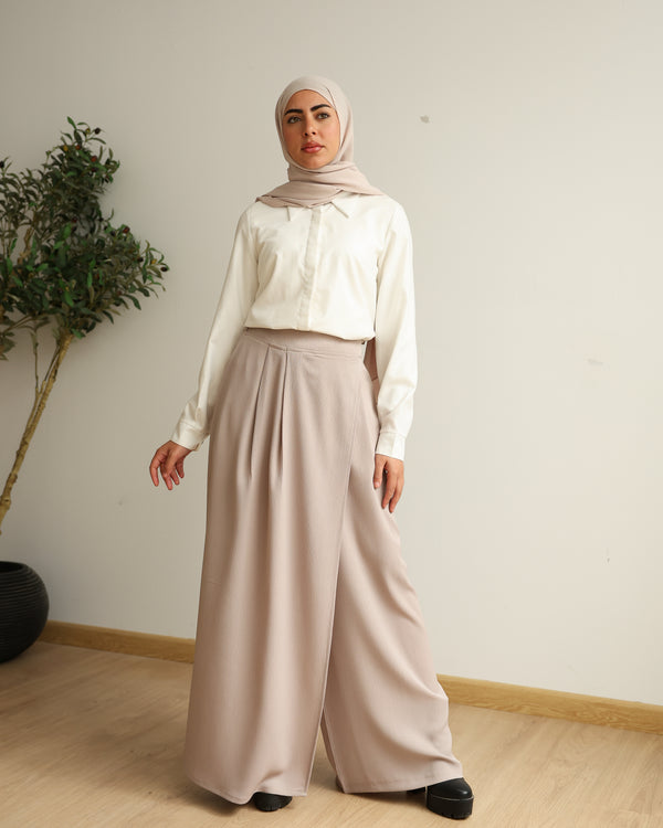 Wrap Skirt Pants Beige C284