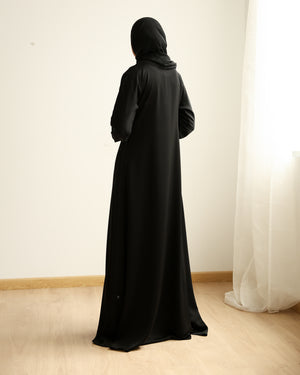 The Parallel Rust Button Abaya C278