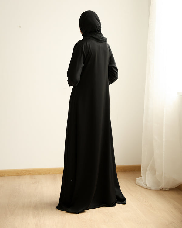 The Parallel Rust Button Abaya C278