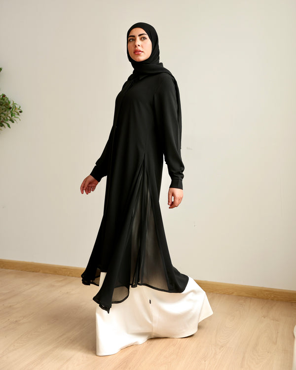 Shirt Dress With Front Buttons Black C1450