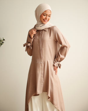 High Low Buttoned Chemise Cafe C191