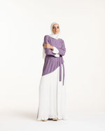Linen Pleated Dress Mauve C742