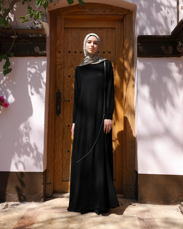 Asymmetric Zip Abaya C270