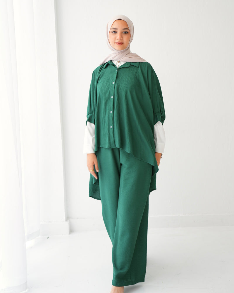 Over Sized Poncho and Pants Set Teal C11063