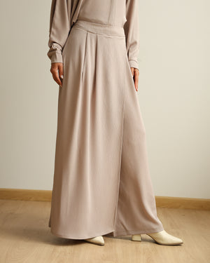 Wrap Skirt Pants Beige C284