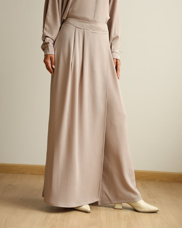Wrap Skirt Pants Beige C284