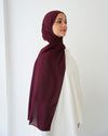 Soft Cotton Chiffon Scarf Maroon