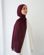Soft Cotton Chiffon Scarf Maroon