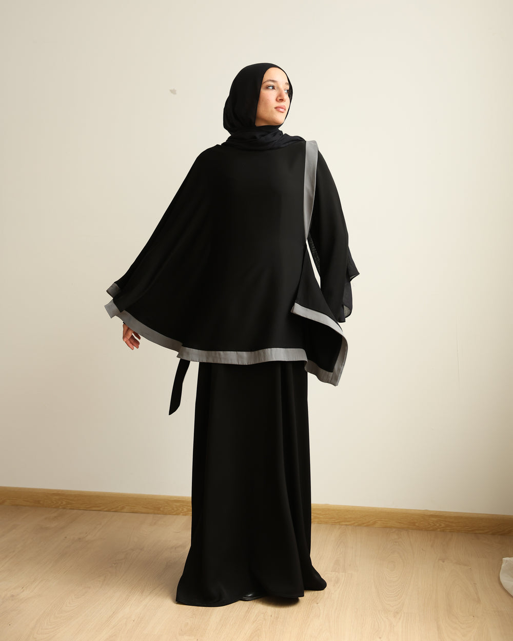 The Silk Abaya Cape Set C88