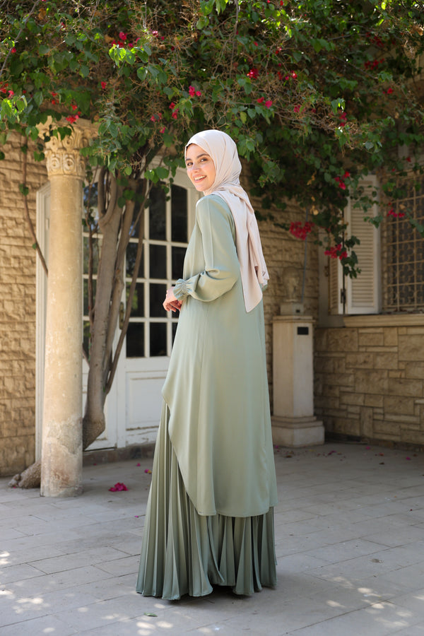 High Low Wrap Shirt Light Green C286