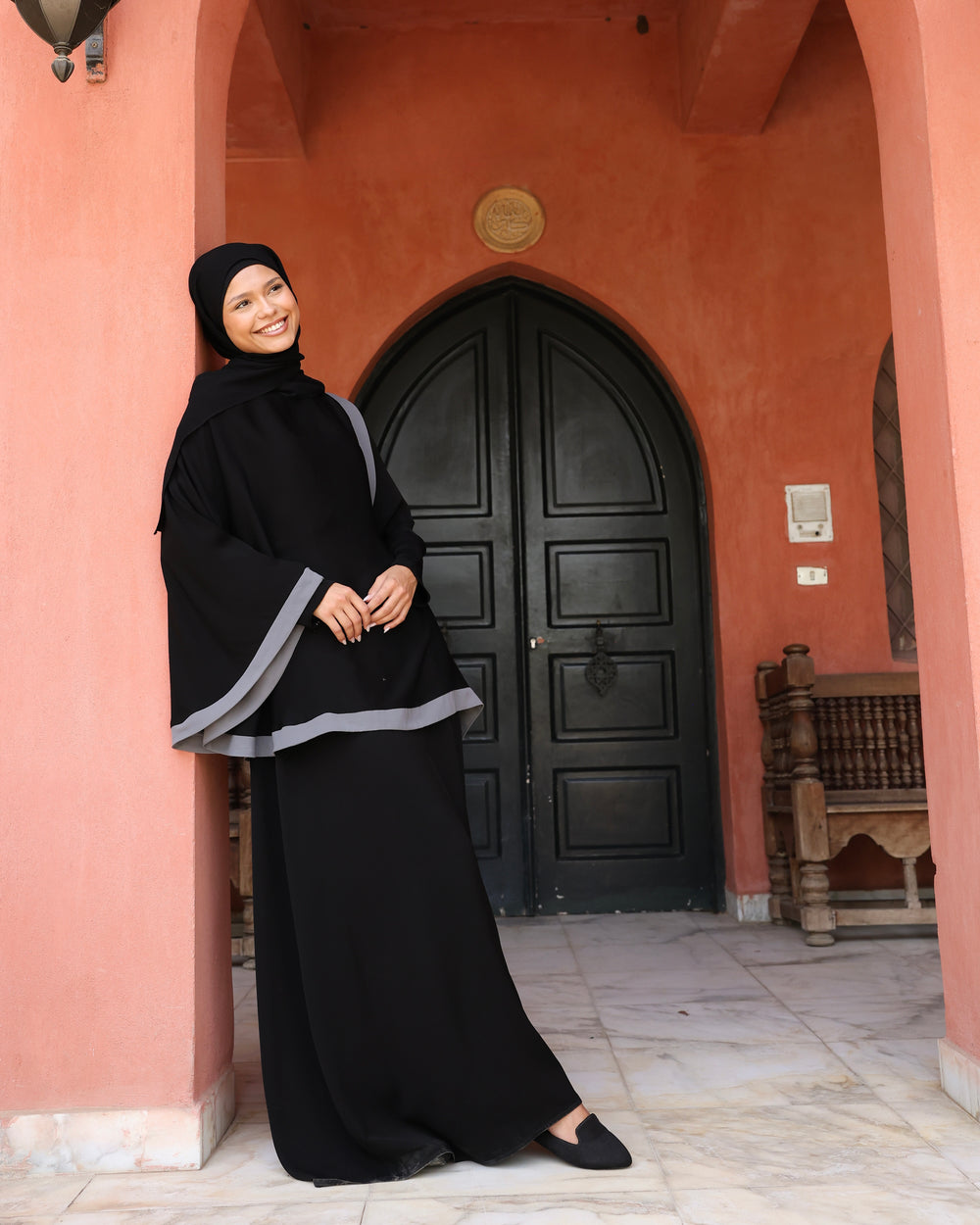 The Silk Abaya Cape Set C88