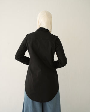 Basic Popline Chemise Black C118