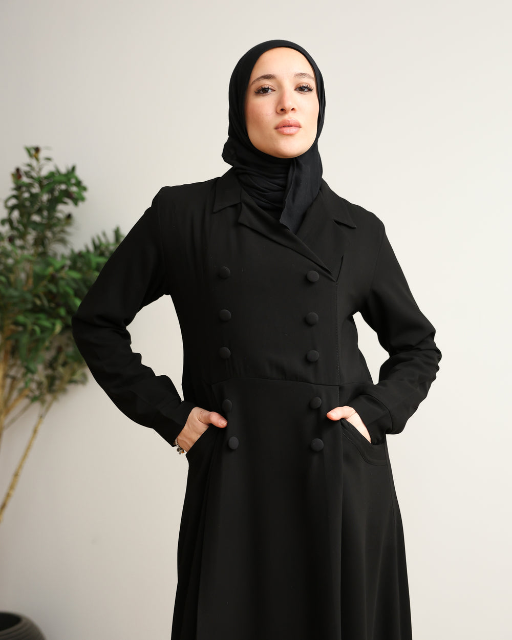 The Double-Breasted Tailored Abaya C72