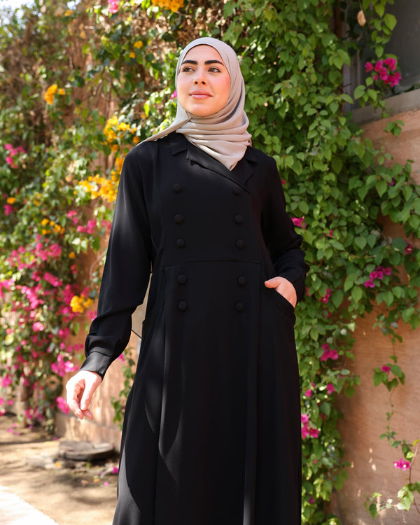 The Double-Breasted Tailored Abaya C72