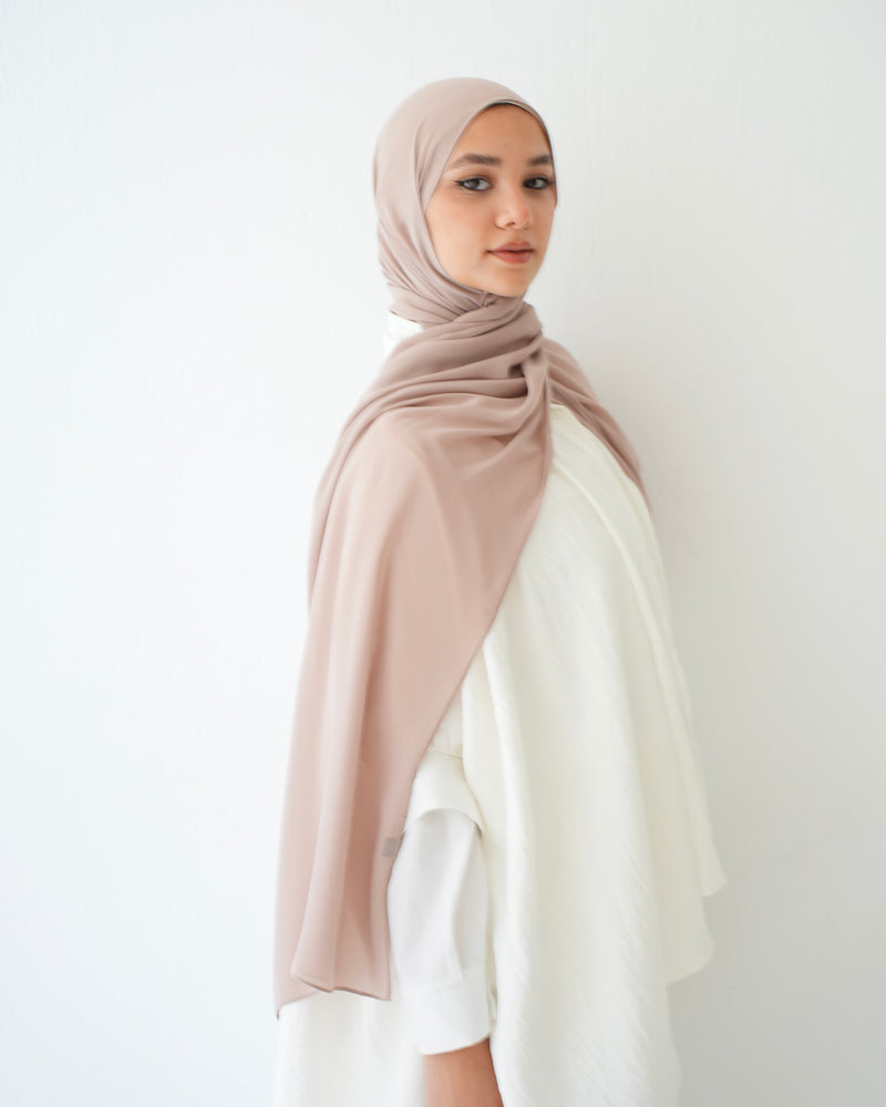 Soft Cotton Chiffon Scarf Latte