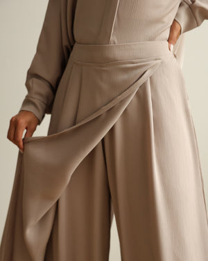 Wrap Skirt Pants Beige C284