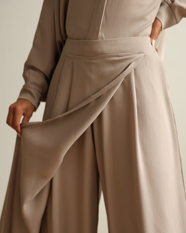 Wrap Skirt Pants Beige C284