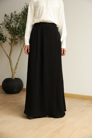 Wrap Skirt Pants Black C284