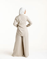 Linen Wrap Blouse Beige C155