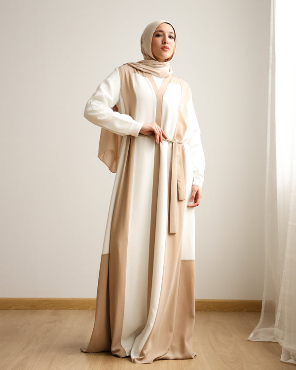 Panel Abaya White Beige C251