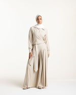 Linen Wrap Blouse Beige C155