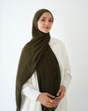 Soft Cotton Chiffon Scarf Olive