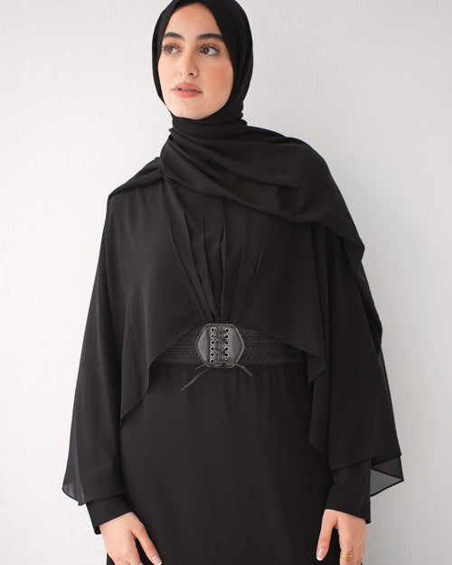 Cape Abaya With Front Belt C73