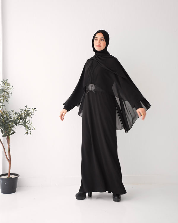 Cape Abaya With Front Belt C73