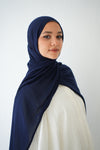 Soft Cotton Chiffon Scarf Navy