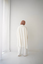 Over Sized Poncho and Pants Set Offwhite C11063