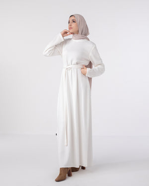 Basic Rib Dress Offwhite C166